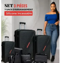 3 Valises en Gomme Silicone Incassable + Kit de 7 Sacs d'Organisation 🌍